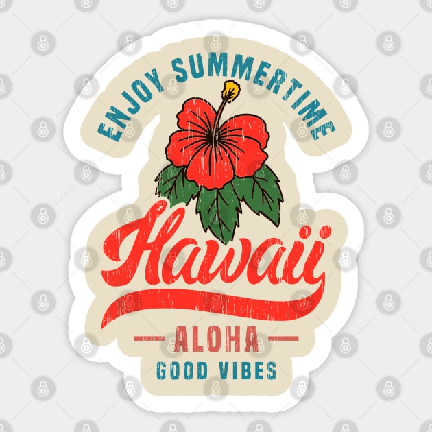 Hawaii vintage retro flower greetings aloha Sticker by SpaceWiz95